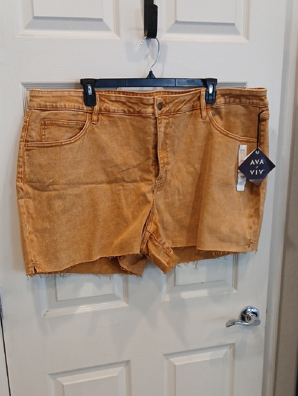 Ava & Viv Rust Orange Denim Cutoff Shorts